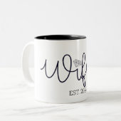 Echtgenote Modern typografie Echtgenote Mevrouw Br Tweekleurige Koffiemok (Voorkant links)