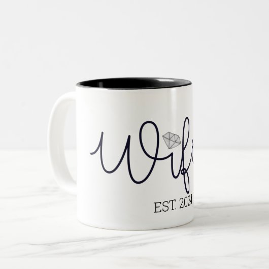 Echtgenote Modern typografie Echtgenote Mevrouw Br Tweekleurige Koffiemok (Voorkant links)