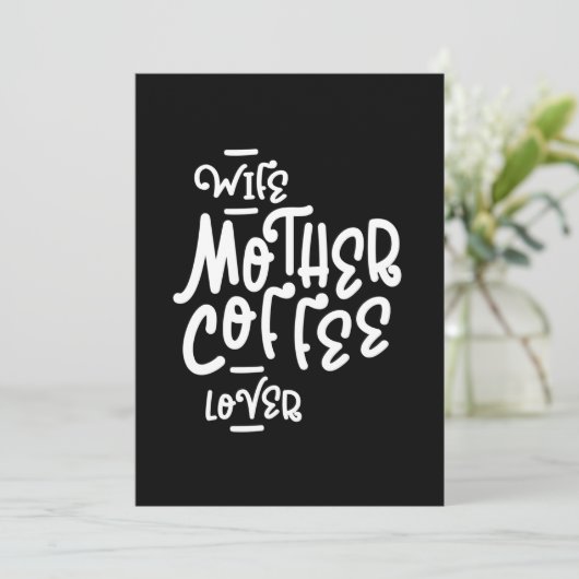 Echtgenote moeder koffie Moederdag Gift Kaart (Staand voorkant)