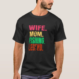 Echtgenote moeder Vist Legend Boat Pontoon op Lake T-shirt