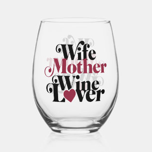 Echtgenote Moeder Wijnliefhebber Wijnglas Zonder Voet
