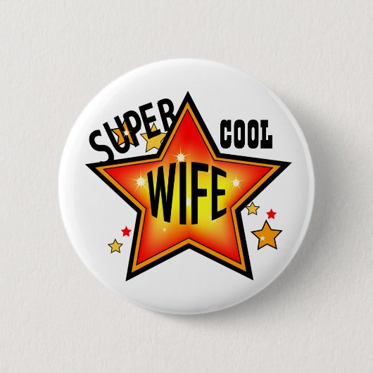 Echtgenote Super Cool Star Funny Button (Voorkant)