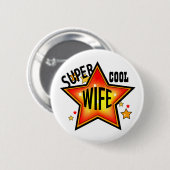 Echtgenote Super Cool Star Funny Button (Voorkant /achterkant)