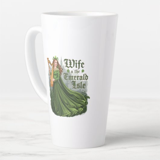 Echtgenote van het smaragdgroene eiland – Keltisch Latte Mok (Linkerhoek)