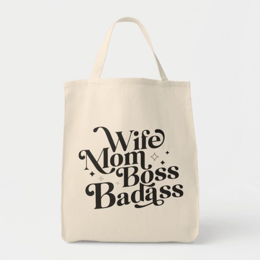 Echtgenote van moeder Boss Badass Funny Sarcastic Tote Bag (Voorkant)