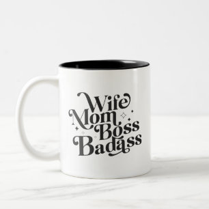 Echtgenote van moeder Boss Badass Funny Sarcastic Tweekleurige Koffiemok