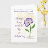 Echtgenote van Moederdag Blessenaar Violet Flower Kaart (Gele Bloem)