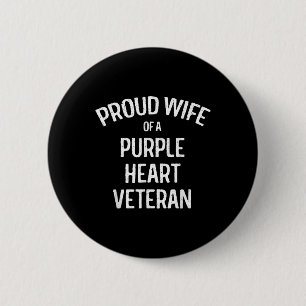 Echtgenote van Paarse Hart Veteraan Shirt Trots Mi Ronde Button 5,7 Cm