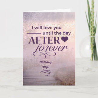 Echtgenote van Romantic Birthday Paars Foggy Kustp Kaart