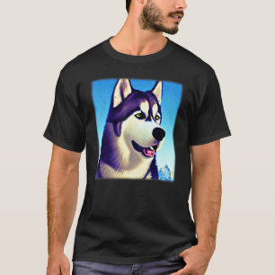 Echthandige ontwerphond drukt kunstwerk gezicht me t-shirt