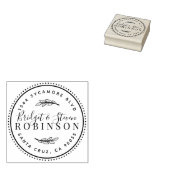echtpaar | Rustiek script retouradres Rubberstempel (Gestempeld)