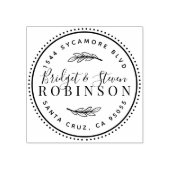 echtpaar | Rustiek script retouradres Rubberstempel (Afrduk)