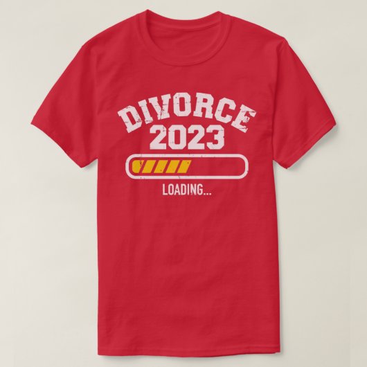 Echtscheiding 2023 laadbalk voor gescheiden ex-vro t-shirt (Design voorkant)
