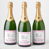 Echtscheiding Feest Viering Roze Eindelijk Gratis  Sparkling Wijnetiket (Flessen)