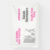 Echtscheiding Party Decor Eindelijk Gratis Grappig Spandoek (Verticaal)