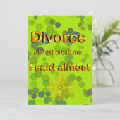 Echtscheiding sloeg me bijna, zei ik bijna kaart (Staand voorkant)