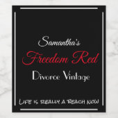Echtscheiding Vintage Freedom Red - Wijn Etiket (Enkel label)