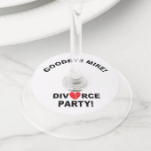 "Echtscheidingsfeest" Gepersonaliseerde wijnglas L Wijnglaslabel (Dichtbij)