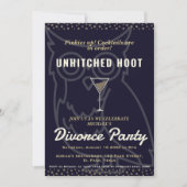 Echtscheidingsfeest nodigt uit: Unhitched hoots. H Kaart (Voorkant)