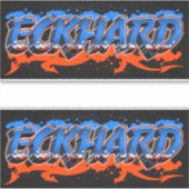 Eckhard prénom nom graffiti autocollant sticker (Devant)