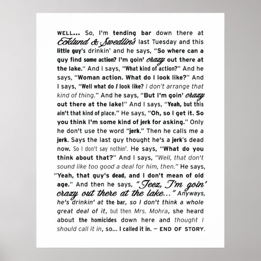 "Ecklund & Swedlin's" Poster (White) (Voorkant)