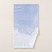 Éclaboussure aquarelle abstraite bleue blanche côt (Serviette à main)