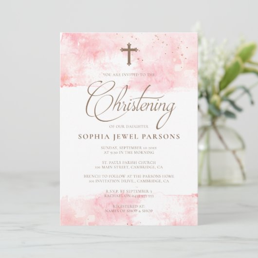 Éclaboussure des invitations | de baptême et (Debout devant)