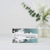 Éclaboussure grunge Teal de carte de visite de (Debout devant)