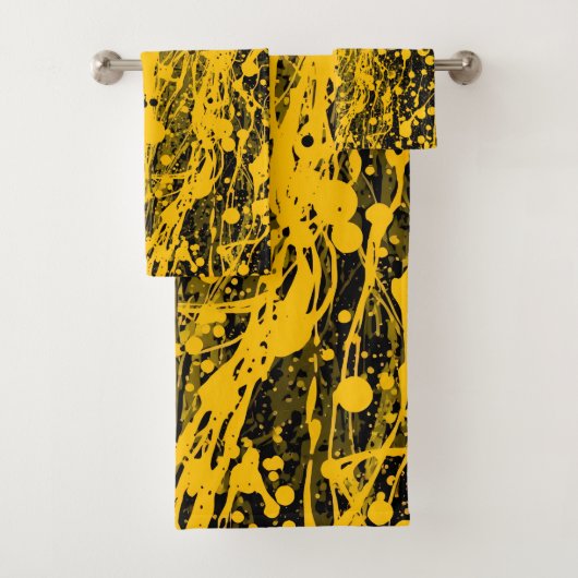Éclaboussures de peinture noire et jaune (En situation)
