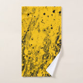 Éclaboussures de peinture noire et jaune (Serviette à main)