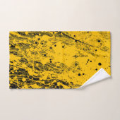 Éclaboussures de peinture noire et jaune (Serviette à main)