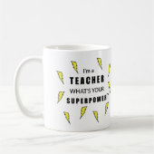Éclair Bolt Superpower Enseignant Mug (Gauche)
