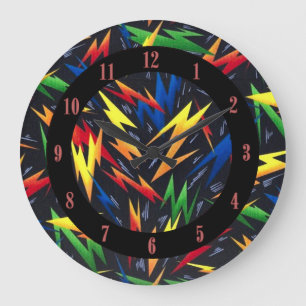 Éclair coloré Motif Horloge murale