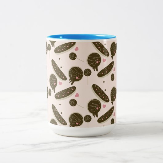 Eclair Donuts Cake Pop Valentijnsdag Tweekleurige Koffiemok (Center)