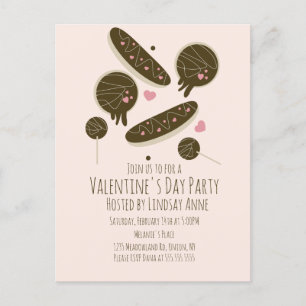 Eclair Donuts Cake Pops Valentijnsdag Feestje Briefkaart