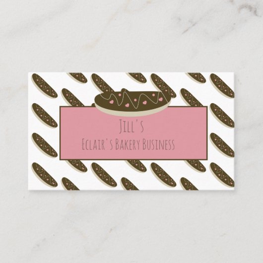Eclair Donuts Coeurs Pink Bakery Carte de visite (Devant)