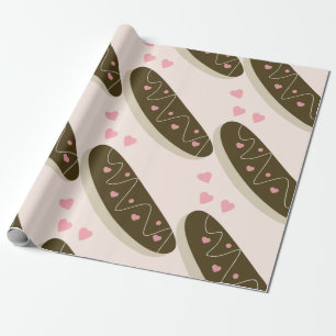 Eclair Donuts Valentijnsdag Harten Cadeaupapier