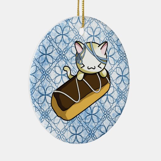 Eclair Kat Keramisch Ornament (Rechts)