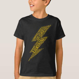 Éclair pour enfants T-shirt noir vertical
