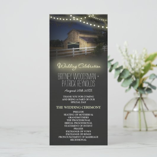 Éclairage à chaîne de ferme Programmes de mariage  (Debout devant)