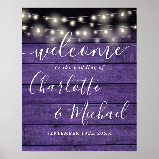 Éclairage à chaîne Mariage violet bois Affiche de (Devant)