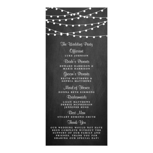 Éclairage À Chaîne Sur Le Programme De Mariage En  (Dos)