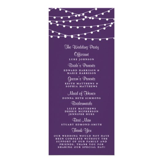 Éclairage À Chaîne Sur Le Programme De Mariage Vio (Dos)