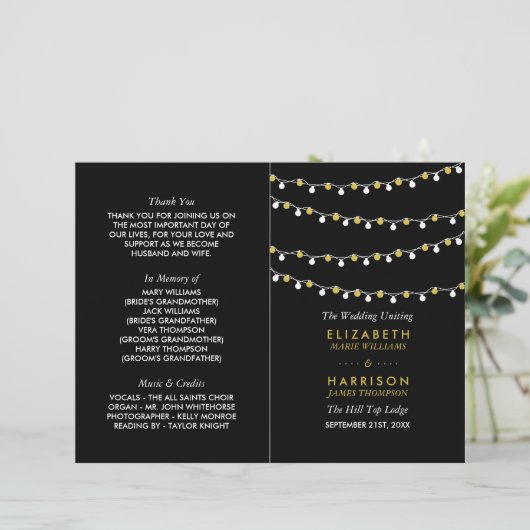 Éclairage à cordes moderne, Programme de mariage b (Debout devant)