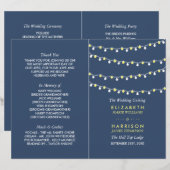 Éclairage à cordes, programme de mariage jaune et (Devant / Derrière)