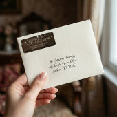 Éclairage à cordes rustiques Étiquette de adresse 