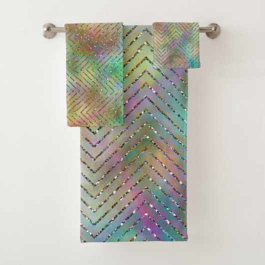 Éclairage Arc-en-ciel en or brillant Motif Chevron (En situation)