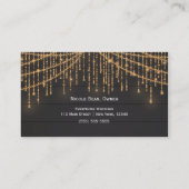 Éclairage de bois rustique Glam Chic Carte de visi (Dos)