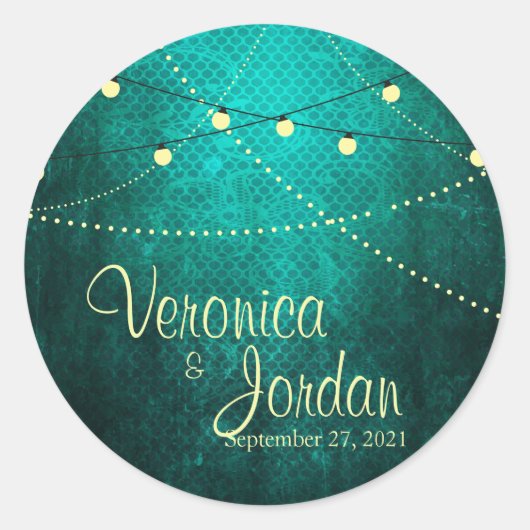 Éclairage de la campagne verte Stickers de mariage (Devant)