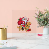 Éclairage de Noël Père Noël équitation Golden Retr (Mariage)